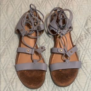 Light Blue Strappy Leather Sandals // ALDO // US 7